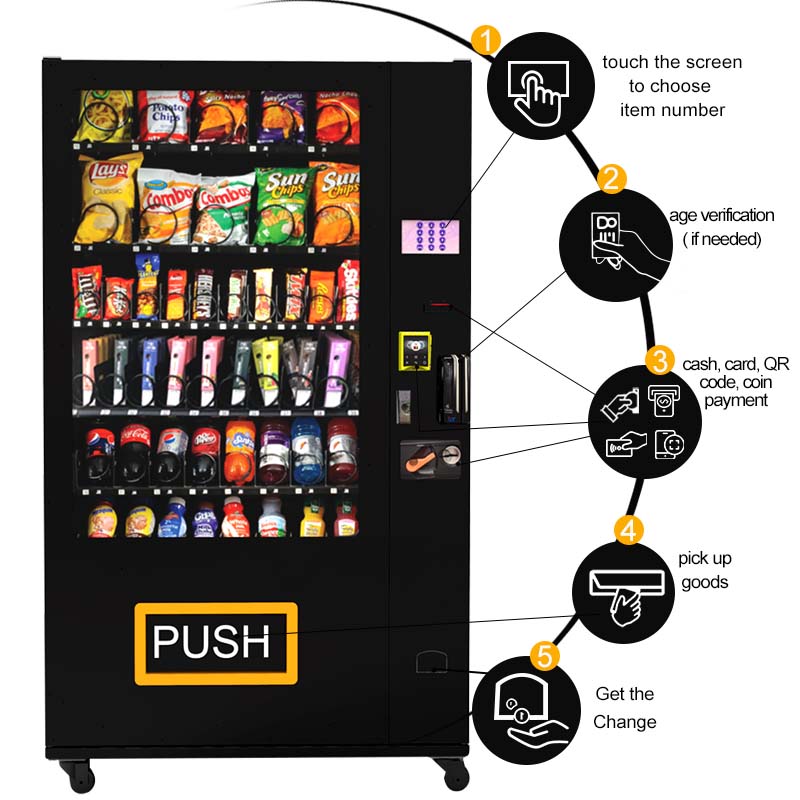 7' Touch Screen Frozen Elevator Vending Machines for Retail Items Outdoor