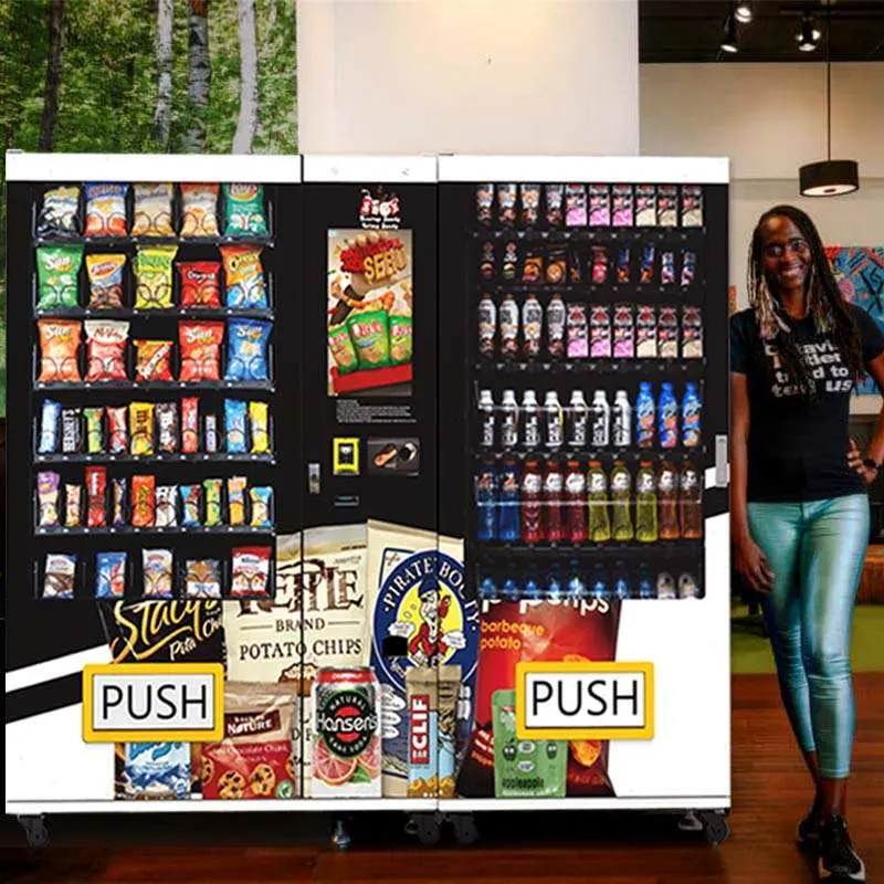 21.5-Inch Smart Refrigerated Combo Elevator Vending Machine for Snacks & Drinks
