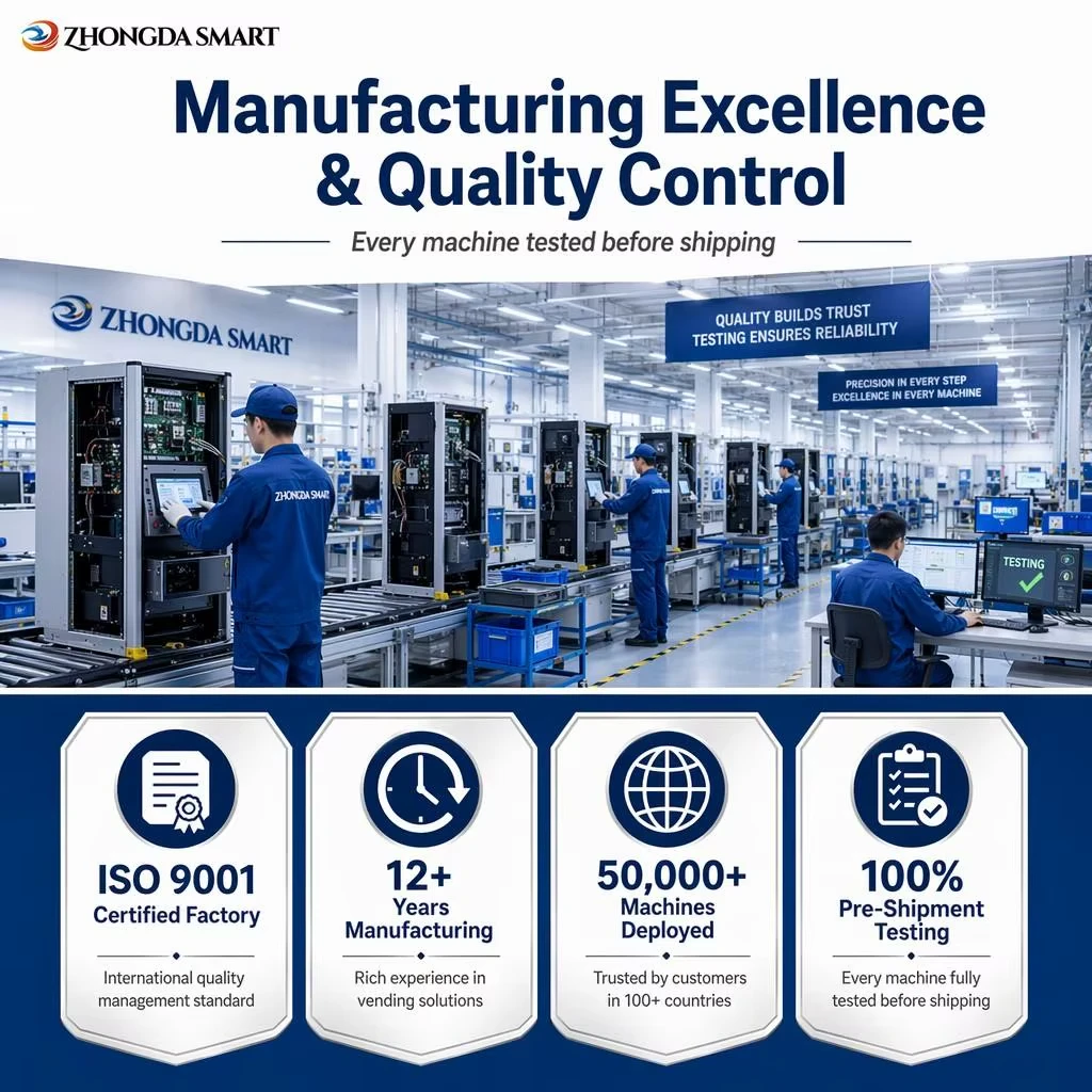 Zhongda Smart vending machine manufacturing and quality control