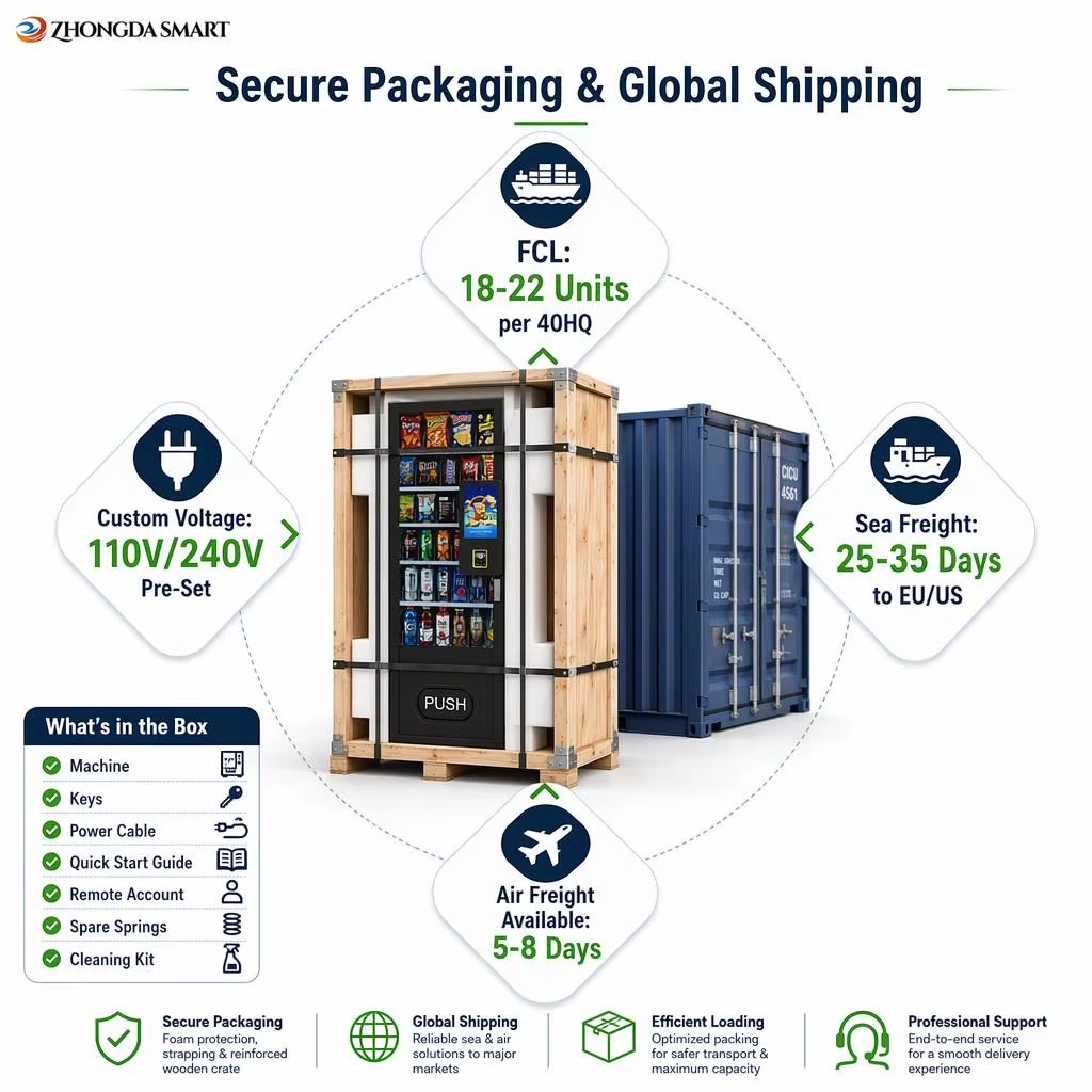 Zhongda Smart vending machine packaging specifications