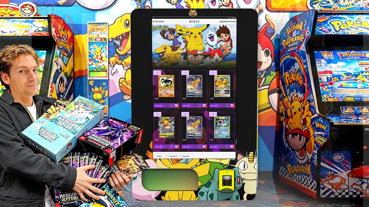 Trading card vending machine for card shops hobby stores and collectibles