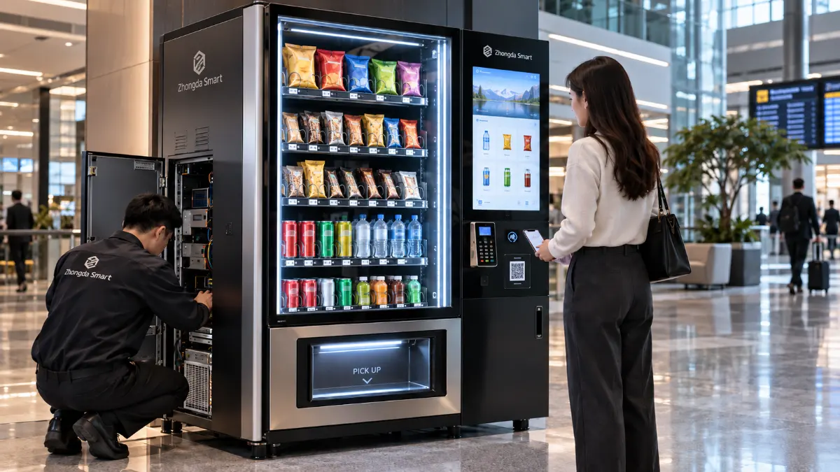 Zhongda Smart vending machine hardware and touchscreen payment configuration